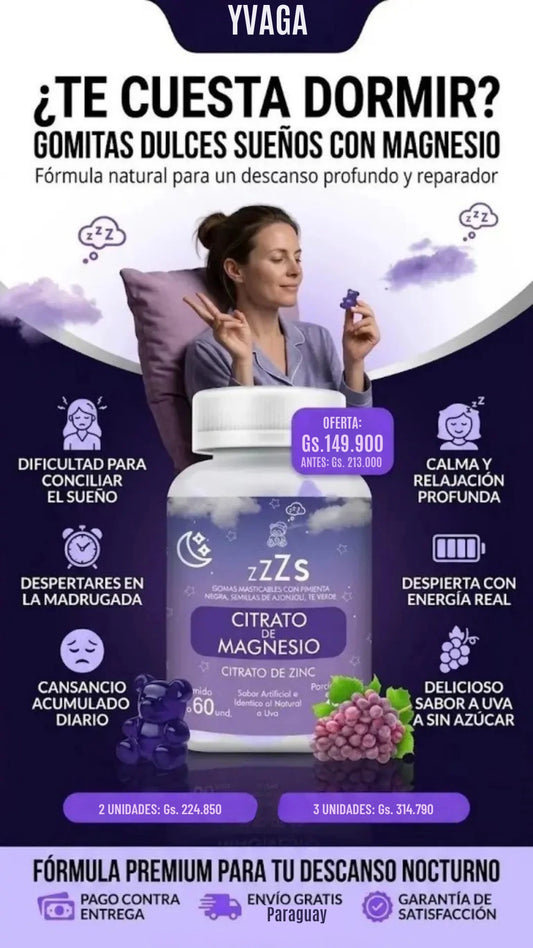 Citrato de Magnesio: Gomitas para dormir.