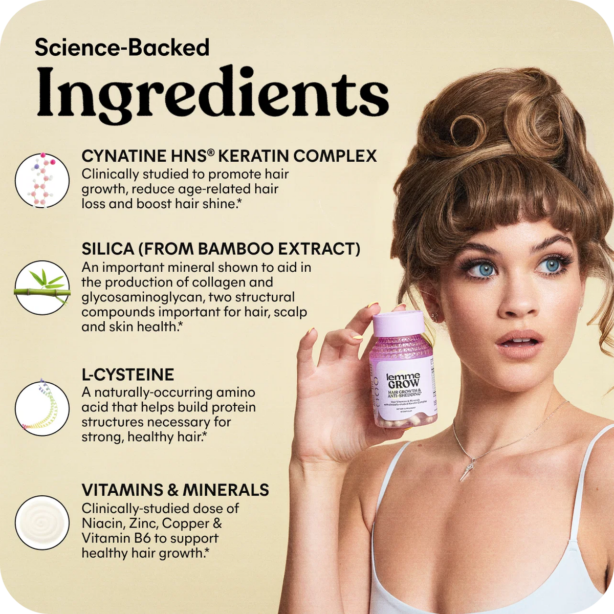 Lemme Grow: Crecimiento del cabello y anticaída* (sin biotina)